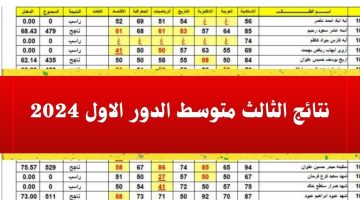 رابط نتائج الثالث متوسط الدور الاول 2024 العراق برقم المقعد عبر الموقع الرسمي لوزارة التربية epedu.gov.iq
