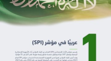 المملكة.. الأولى عربيًّا في مؤشر الأداء الإحصائي في عام 2023م