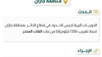 حرس الحدود بجازان يحبط تهريب (126) كيلوجرامًا من القات المخدر