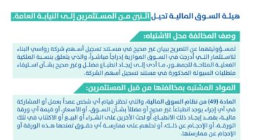 هيئة السوق المالية تحيل اثنين من المستثمرين إلى النيابة العامة