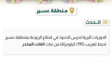 حرس الحدود بعسير يحبط تهريب (195) كلجم من القات المخدر