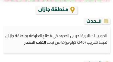 حرس الحدود بجازان يحبط تهريب (240) كلجم من القات المخدر