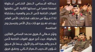 مدير الأمن العام يشهد الحفل الختامي لبطولة “هممنا قمم” بنسختها الثانية