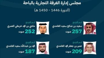 وزارة التجارة تعلن فوز 4 مترشحين في انتخابات غرفة الباحة