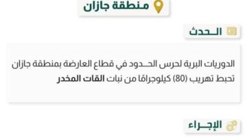 حرس الحدود بجازان يحبط تهريب (80) كيلوجرامًا من القات المخدّر