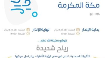 “الأرصاد”: رياح شديدة السرعة على محافظتي جدة ورابغ