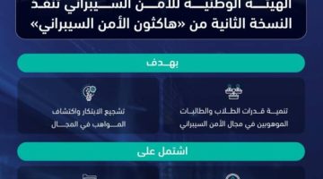 “هاكثون الأمن السيبراني 2” يستهدف مجموعة من طلاب وطالبات التعليم العام والجامعي
