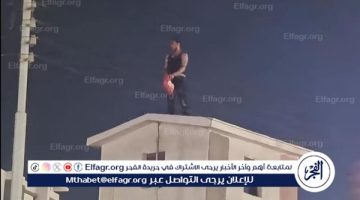 أول صور.. لشاب يلوح بإشعال النيران في نفسه أعلى برج سجن المنصورة القديم والأمن ينزله