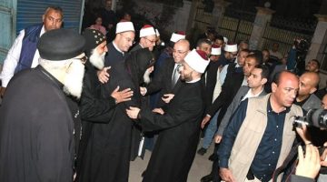 وفد من رجال الدين المسيحي يهنئون وزير الأوقاف بأعمال التجديد بمسجد “السيدة حورية”