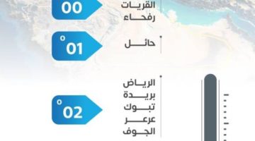 الأرصاد: “طريف” تسجل أدنى درجة حرارة بالمملكة