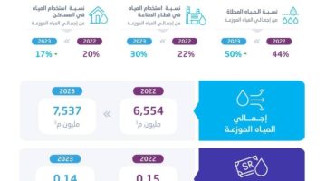 “الإحصاء”: انخفاض استهلاك المياه الجوفية غير المتجددة بمقدار 7% في عام 2023