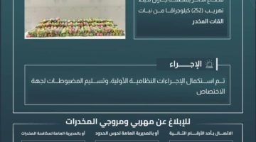 حرس الحدود بجازان يحبط تهريب (252) كيلوجرامًا من القات المخدر