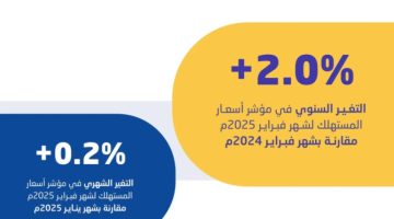 “الإحصاء”: استقرار معدل التضخم في السعودية عند 2.0% خلال شهر فبراير 2025