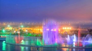 عروض الفلكلورات والفنون الشعبية والنافورة التفاعلية بعيد الفطر في الاحساء