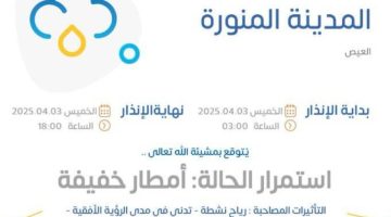 أمطار خفيفة على العيص وخيبر.. و”الأرصاد” ينبّه