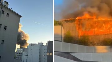 فرق الإطفاء الفرنسية تكافح حريقاً ضخماً في شمال باريس